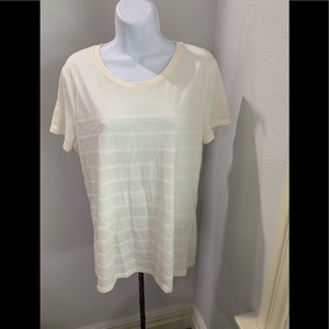 Cream & White Old Navy Short‎ Sleeve Shirt, Size Large